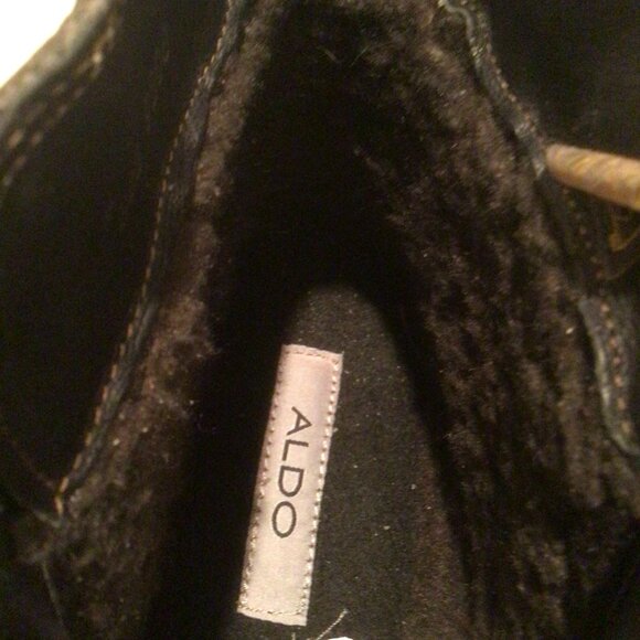 Winter Boots Burnished Oxblood Genuine Leather by Aldo Unused Size 12 - Picture 7 of 9